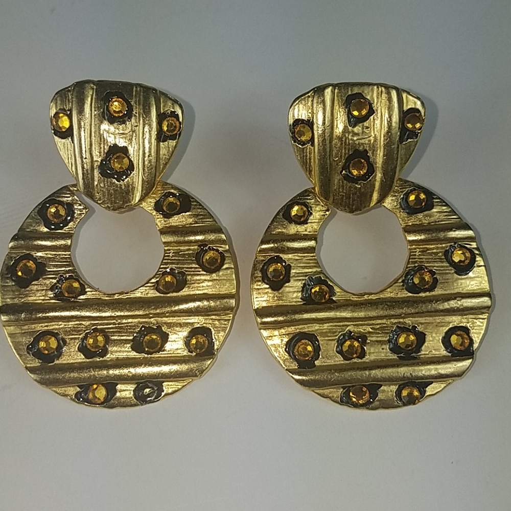 Fashion Jewelry, Animal Prnt with Stones earrings